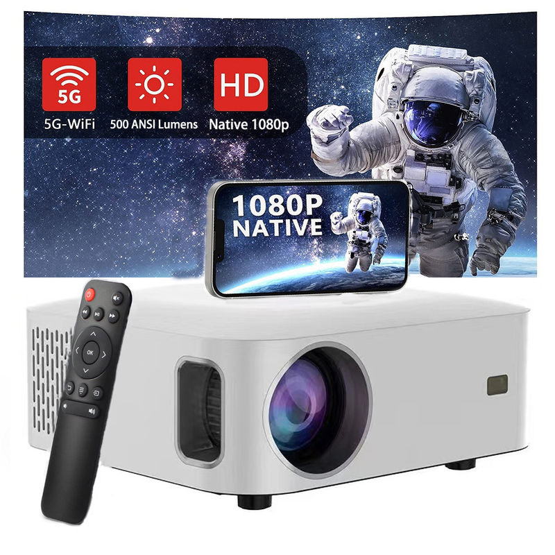 Projecteur intelligent portable de 200W durable, écran LCD de 5,0 pouces, mini-projecteur de cinéma à domicile léger