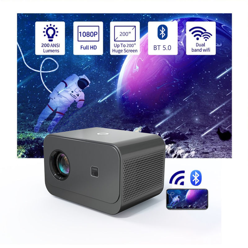 Android 9.0 Nouveau produit Focalisation électrique LED+LCD Projecteur HDMI 200 lumens