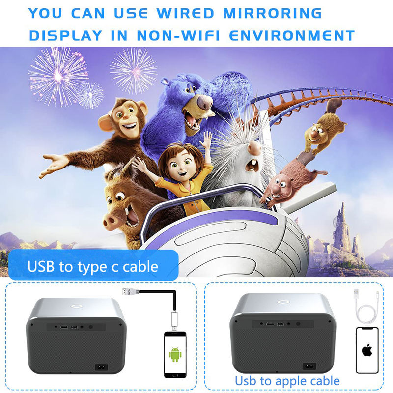 AC100-240V, 50/60Hz Android 9.0 Nouveau produit Focus électrique LED+LCD Projecteur HDMI 200 lumens
