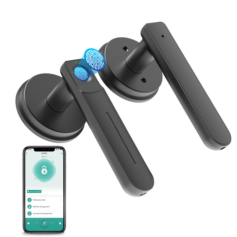 Fonction d'application, verrouillage de porte à empreinte digitale intelligente, verrouillage de porte sans clé avec poignée, verrouillage de porte de chambre pour chambre à coucher / bureau