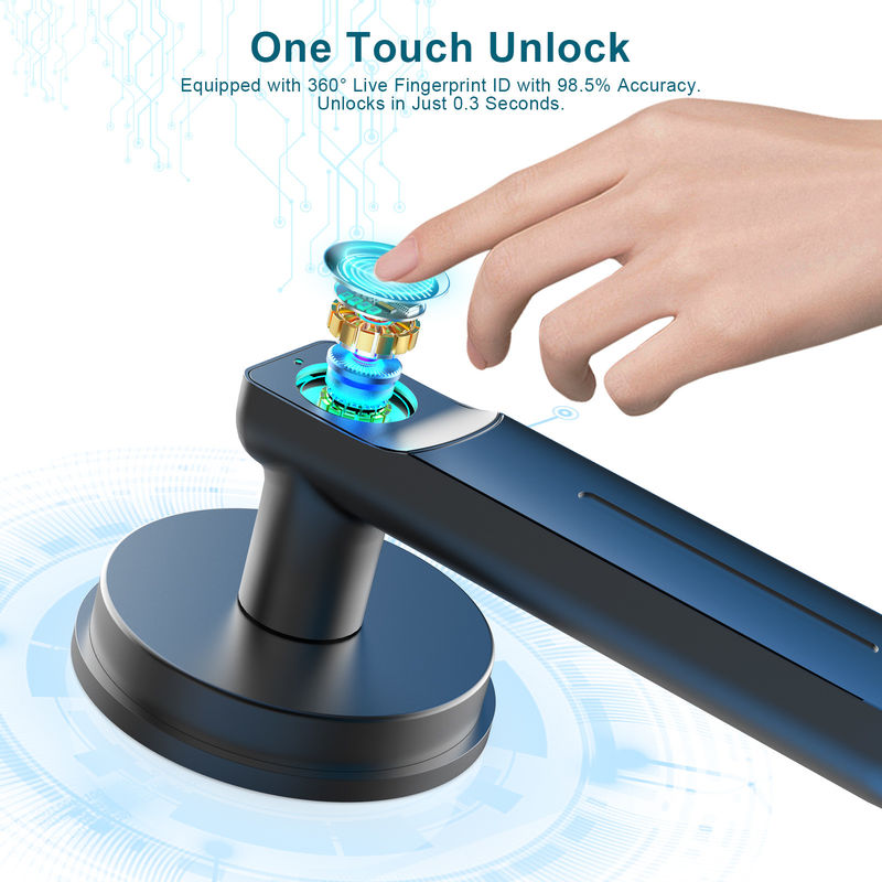 D01 Fermeture de porte sans clé intelligente avec poignée, serrure à empreinte digitale Pour chambre/bureau/appartement