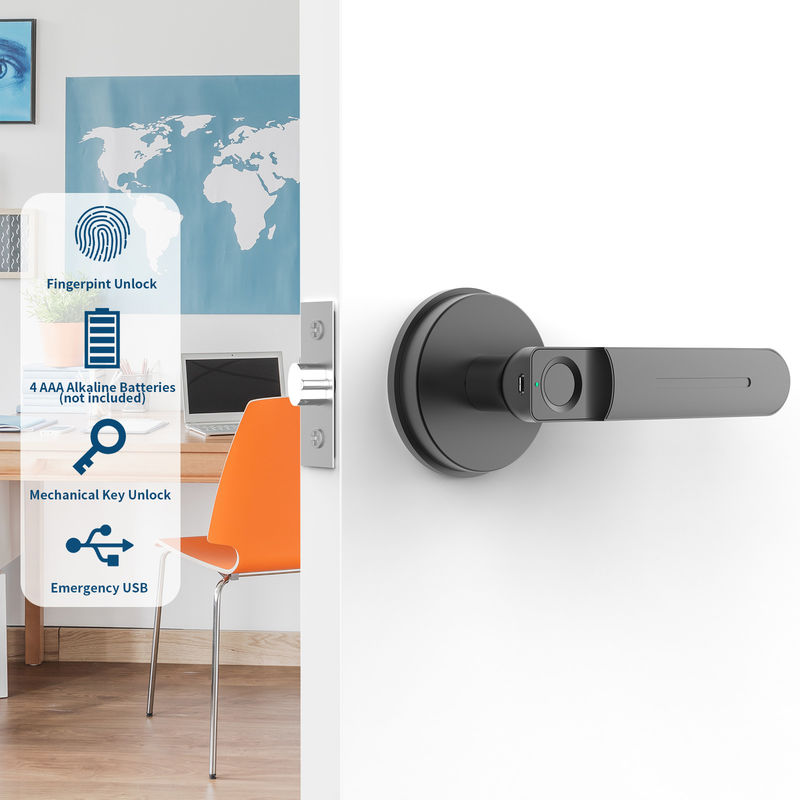 Fermeture de porte de chambre sans clé, fonctionnalité d'application intelligente, verrouillage de porte d'empreinte digitale, pour chambre à coucher / bureau