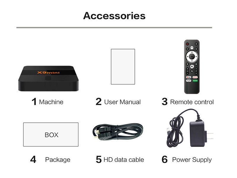2024 TV Box le moins cher Android 9 ATV avec télécommande vocale BT 1G 8G X9mini