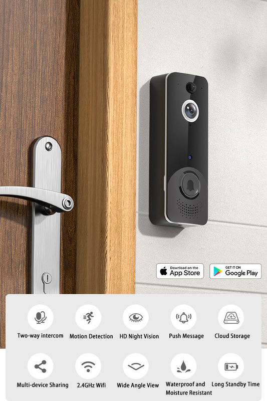 App Smart Ring sans fil sonnette avec sonnette 140 degrés grand angle basse puissance sonnette vidéo