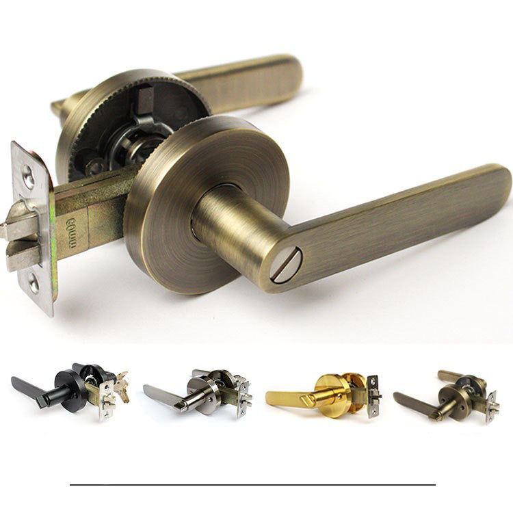 KZ01 alliage de zinc lourd triple levier verrouilleur porte verrouilleur à bille intérieur chambre à coucher porte verrouilleur salle de bain en acier inoxydable
