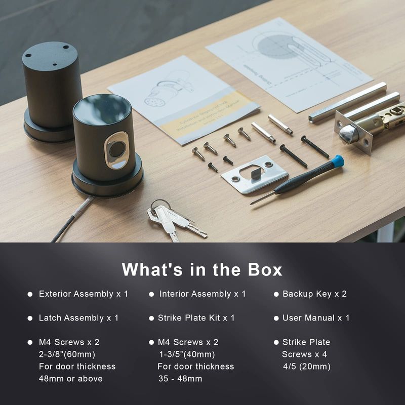Q1 Fermeture de porte intelligente noire Poignée de porte d'empreintes digitales pour chambre à coucher à domicile