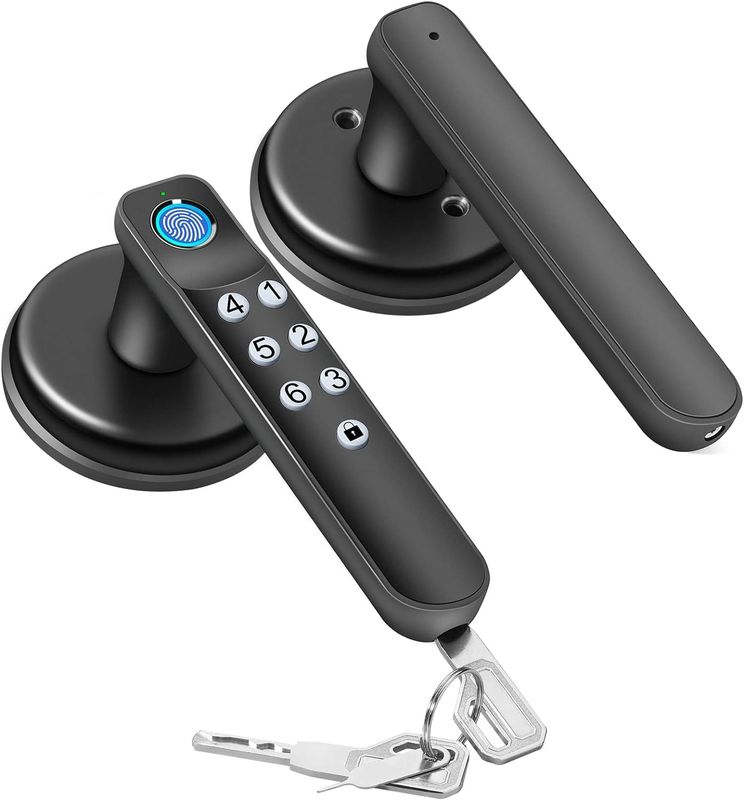 Lock de porte intelligente Foxgard T01 Entrée sans clé, alliage de zinc, contrôle d'empreintes digitales et d'applications, pour la sécurité à domicile et au bureau