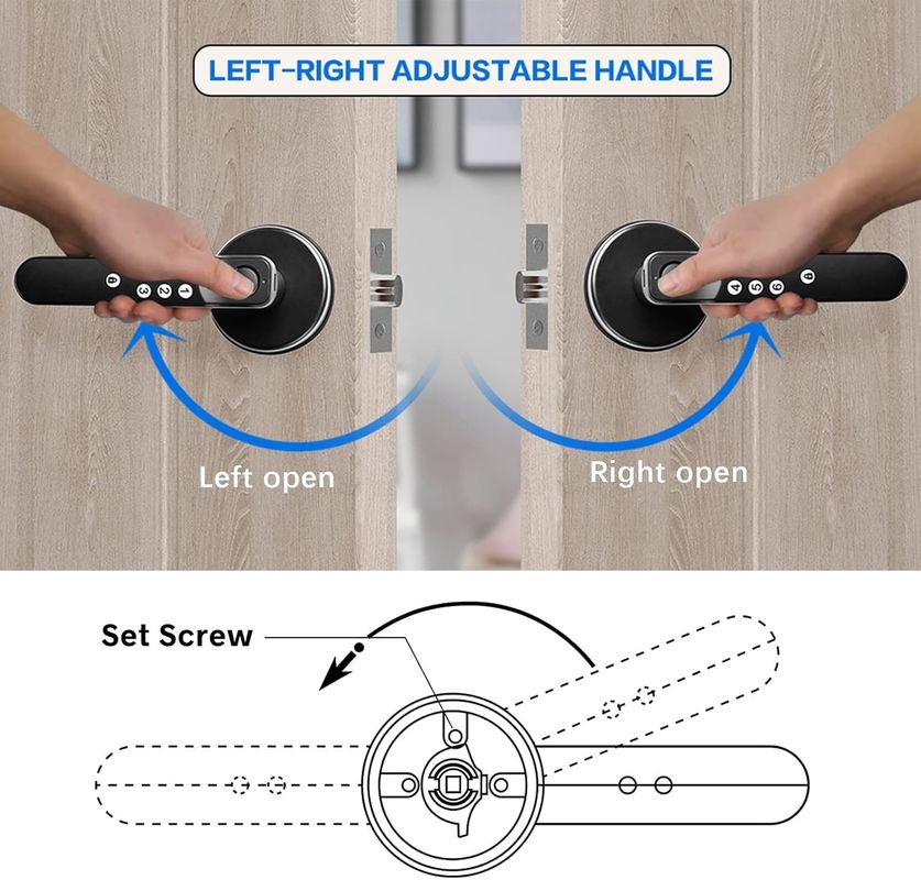 Lock de porte intelligente Foxgard T01 Entrée sans clé, alliage de zinc, contrôle d'empreintes digitales et d'applications, pour la sécurité à domicile et au bureau